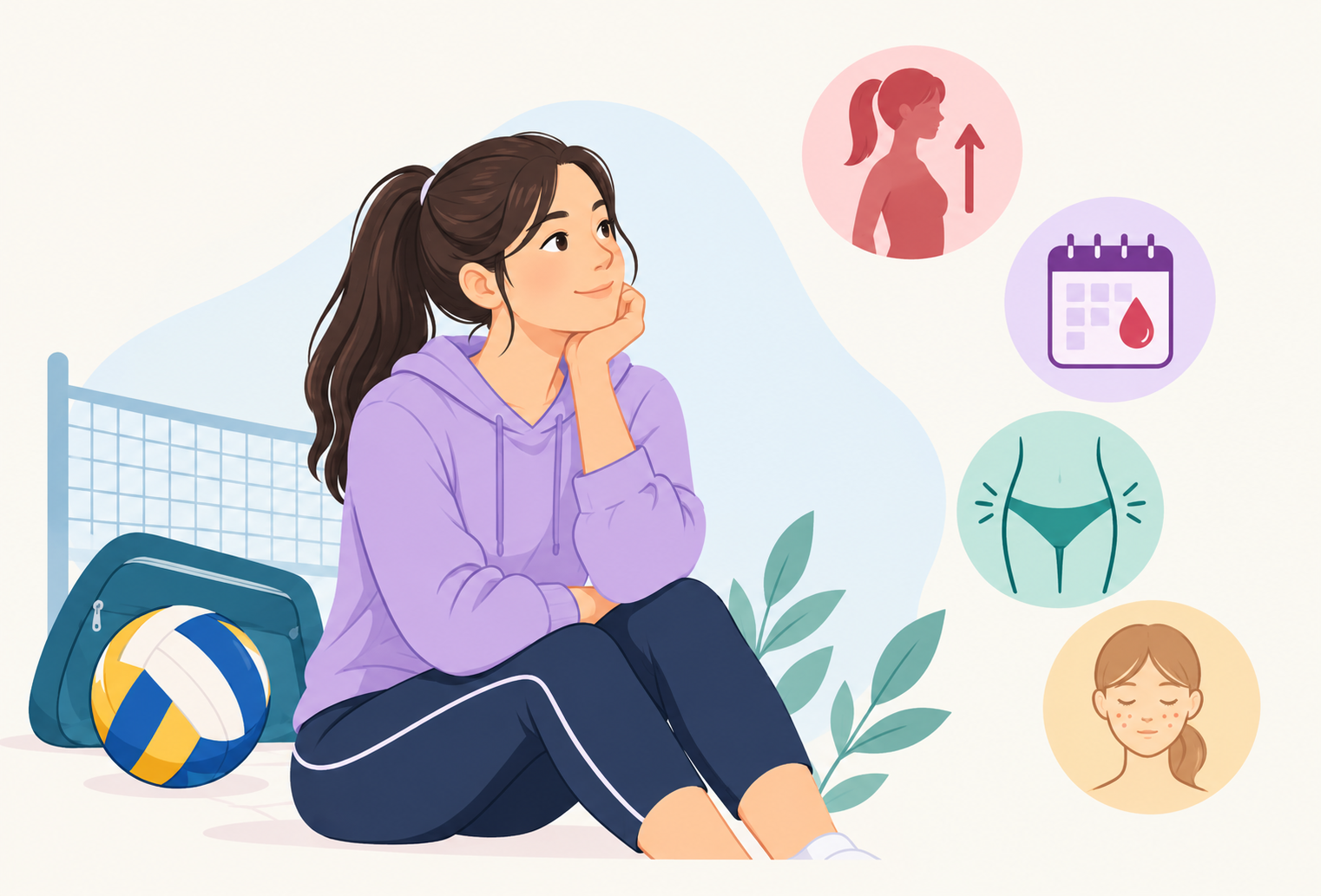 Puberty changes and pelvic health in young women Infographic